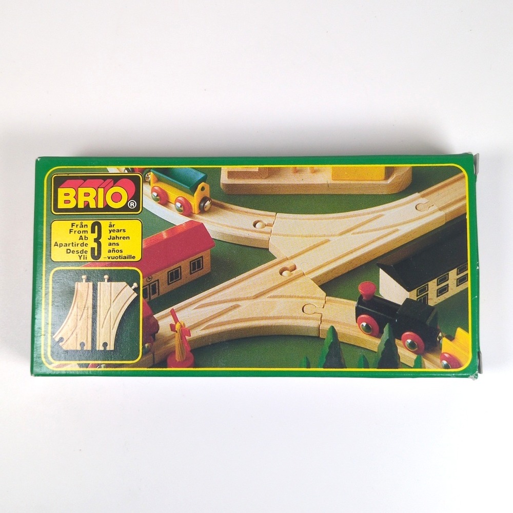 Vtg 90s Brio Curved Switching Train Tracks Wood Expansion Thomas Comp. 33346 NEW
